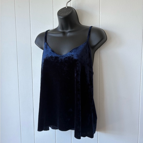 Monk & Lou Navy Velvet Tank Top | Size Large - Picture 6 of 8
